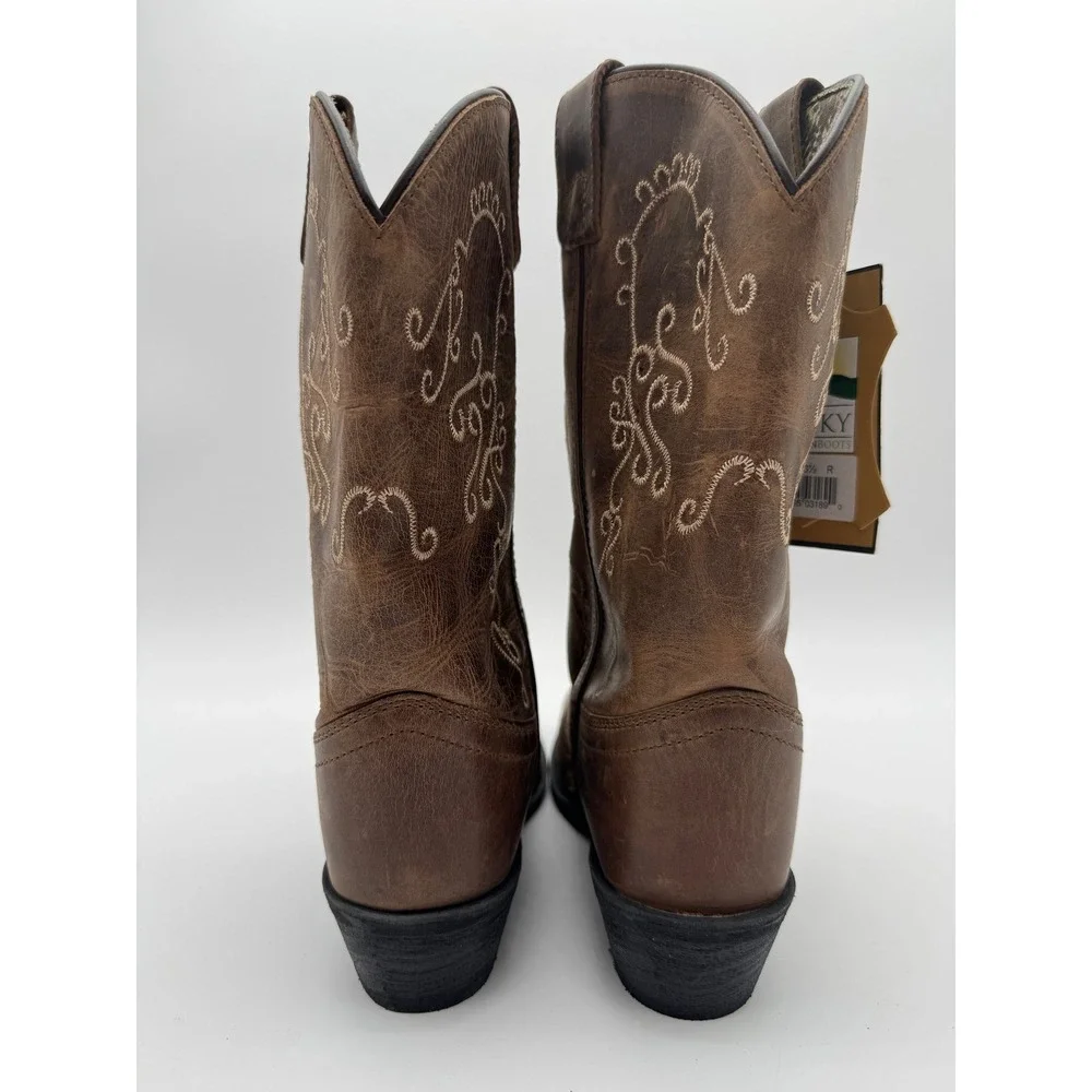 Smoky Mountain‎ Kids Cowboy Boots Size 3.5 Brown Western Embroidered